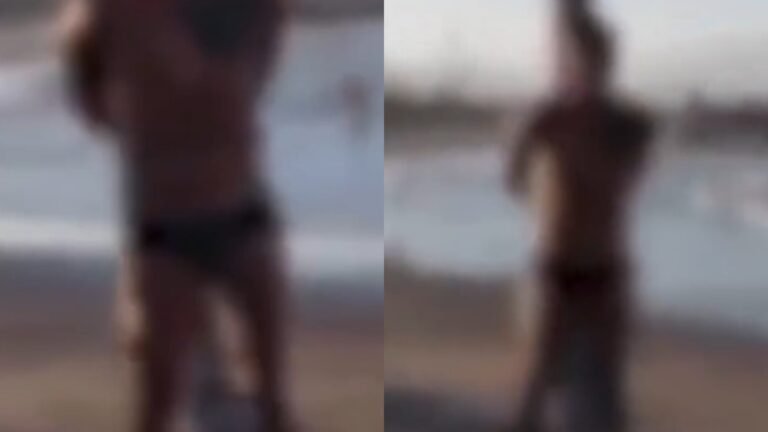 Homem leva a pior ao ser flagrado se masturb4ndo na frente de crianças na praia; veja vídeo