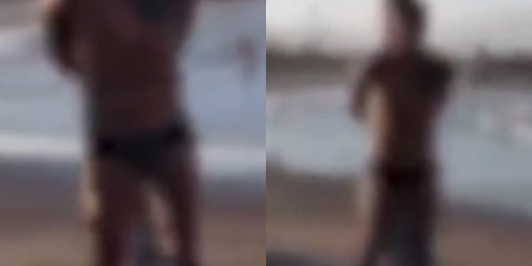 Homem leva a pior ao ser flagrado se masturb4ndo na frente de crianças na praia; veja vídeo