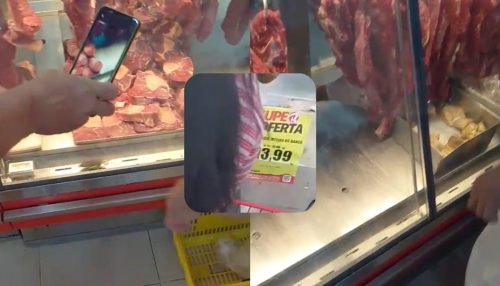 Clientes flagram rato em frigorífico do Supermercado Rodrigues em Manaus; veja vídeo