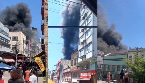 URGENTE: Incêndio de grandes proporções atinge loja na rua Henrique Martins, no Centro de Manaus; veja vídeos